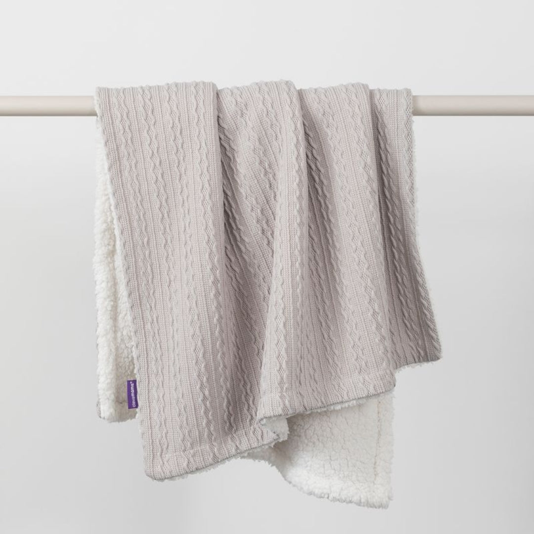ClevaMama Luxe Sherpa Baby Blanket Grey