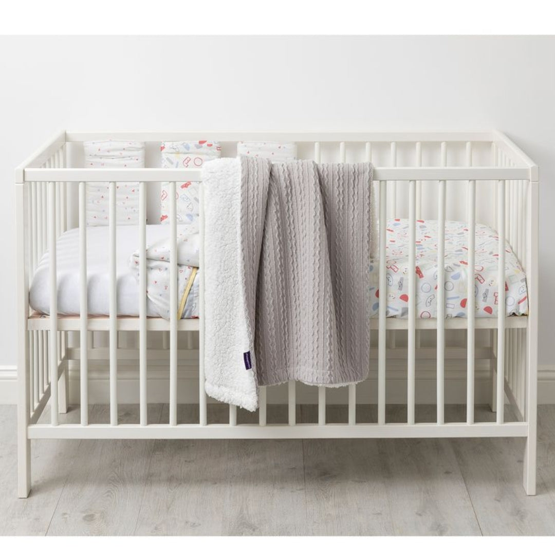 ClevaMama Luxe Sherpa Baby Blanket Grey