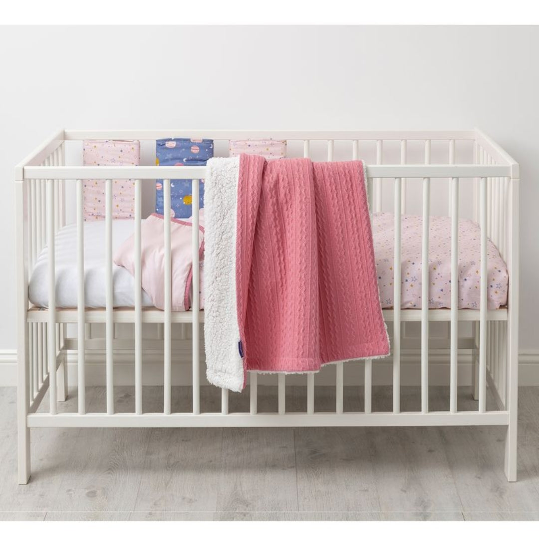 ClevaMama Luxe Sherpa Baby Blanket Pink