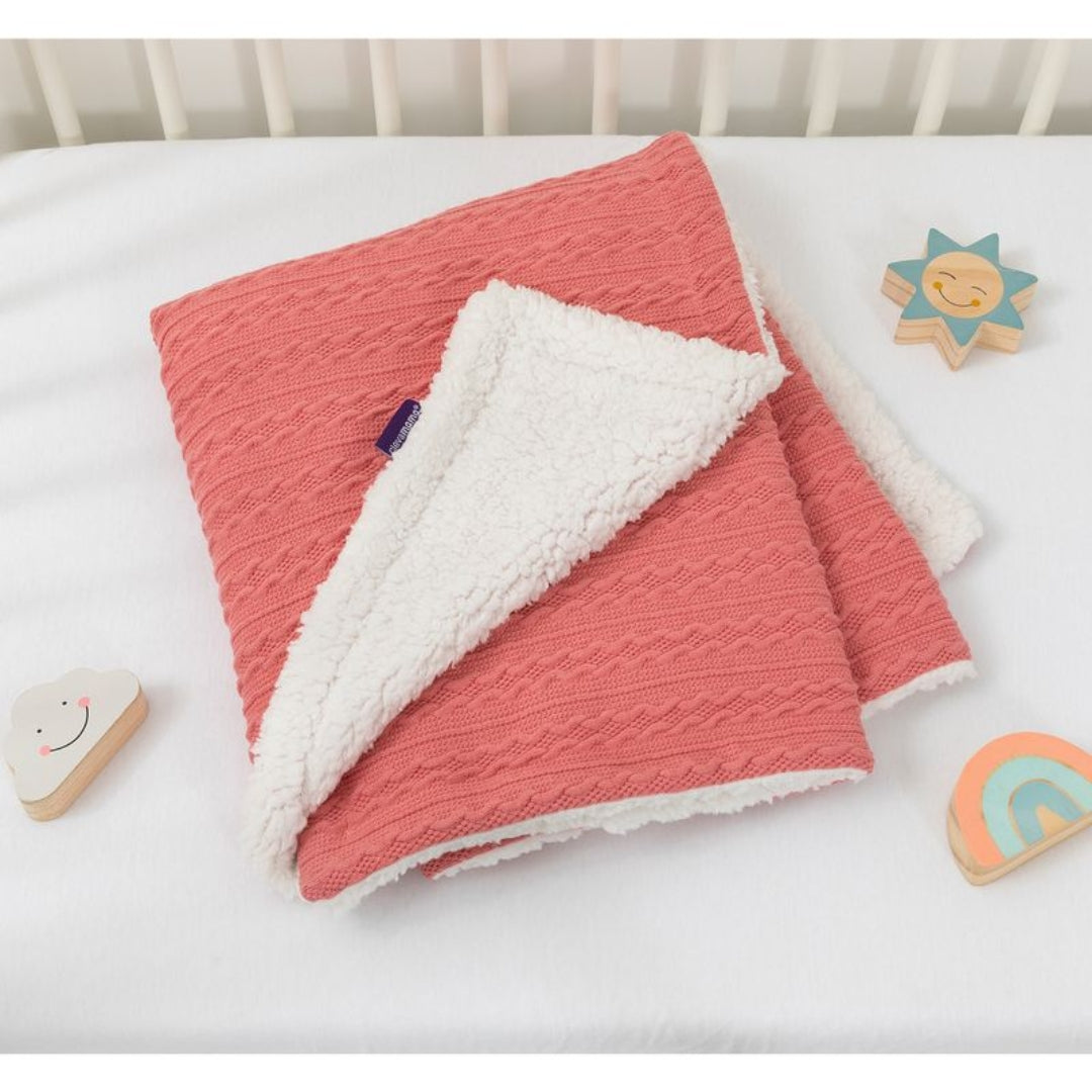 ClevaMama Luxe Sherpa Baby Blanket Pink