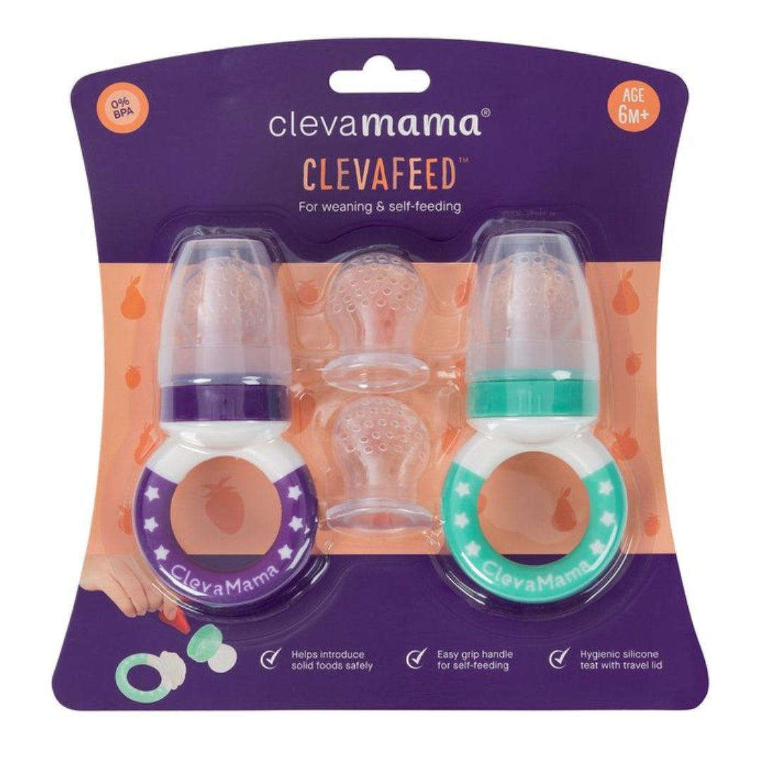 ClevaMama ClevaFeed Twin Pack Silicone Self Feeder with 4 Teats