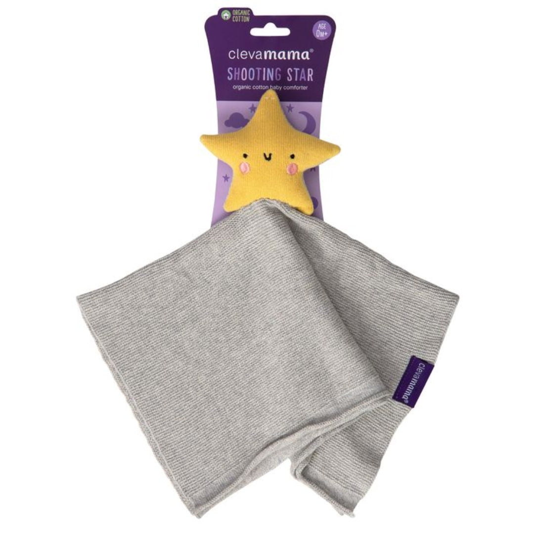 ClevaMama Shooting Star Comforter Organic Cotton Knit Grey