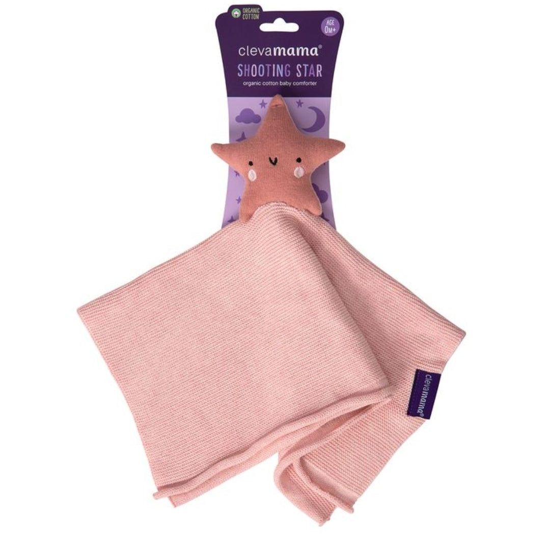ClevaMama Shooting Star Comforter Organic Cotton Knit Pink