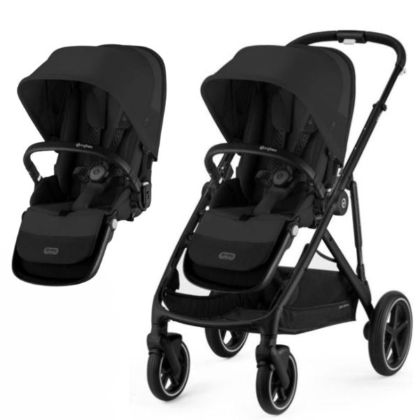 Cybex Gazelle S Pram 2023 Moon Black + Gazelle S Second Seat