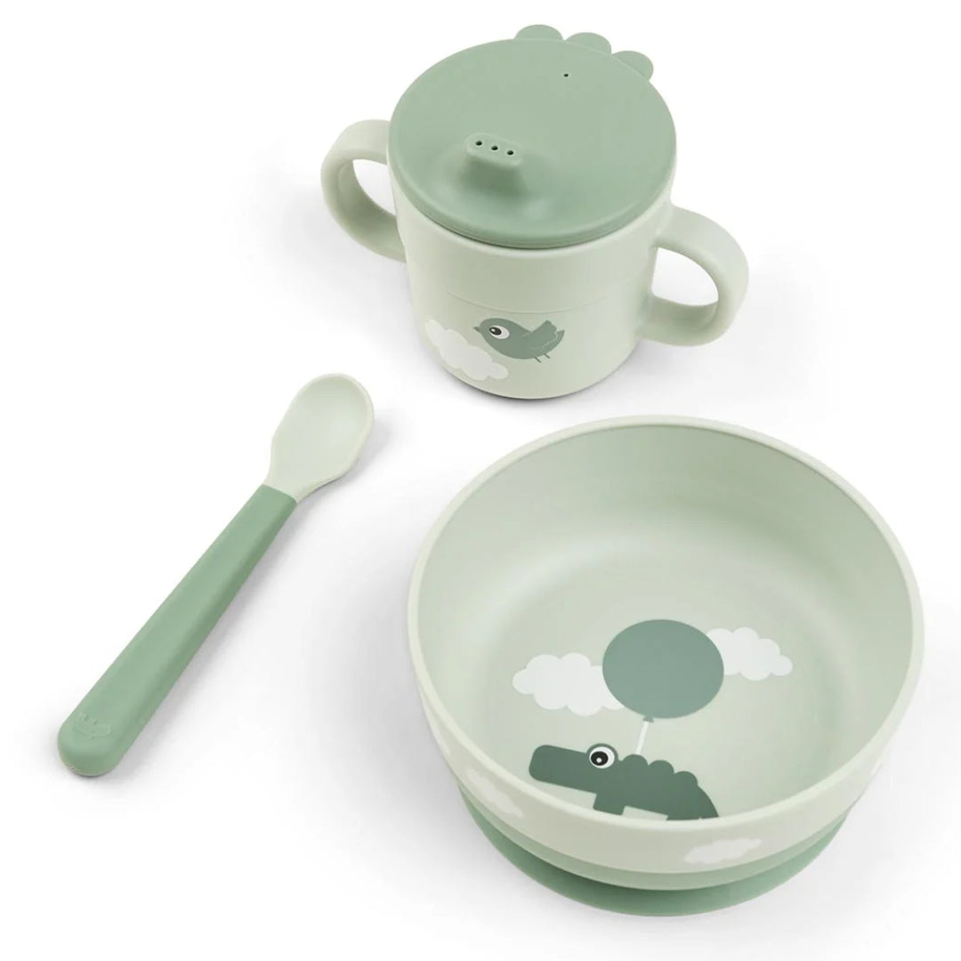Done By Deer Foodie First Meal Set Happy Clouds Green