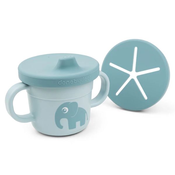 Done By Deer Foodie Spout/Snack Cup Elphee Blue