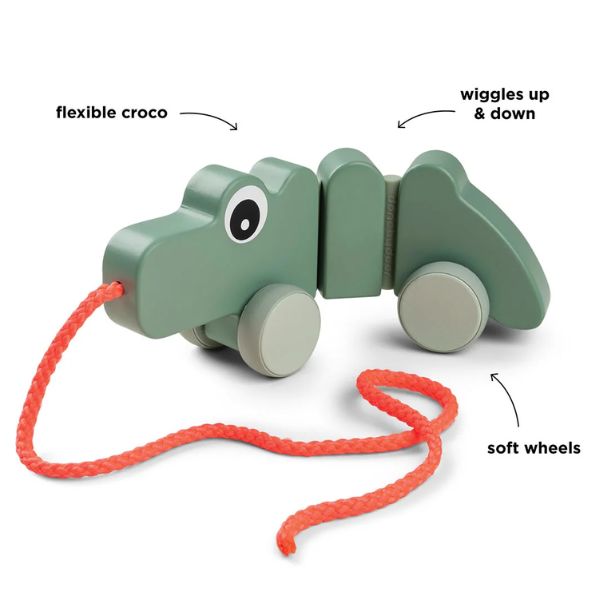 Done By Deer Pull Along Wiggle Toy Croco Green