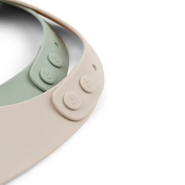 Done By Deer Silicone Bib 2 pack Lalee Sand/Green