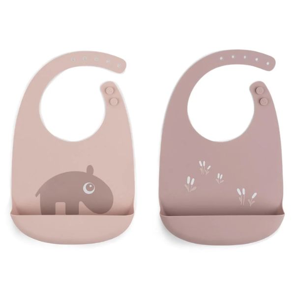 Done By Deer Silicone Bib 2 pack Ozzo Powder