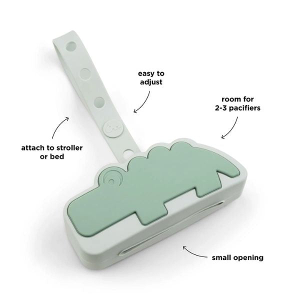 Done By Deer Silicone Pacifier Pouch Croco Green