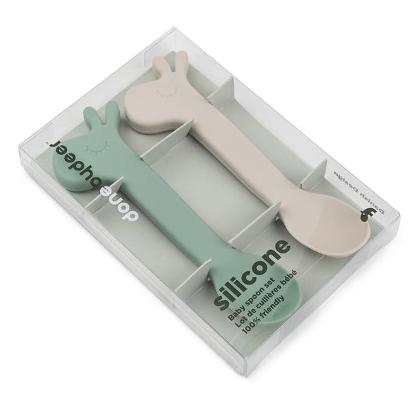 Done By Deer Silicone Spoon 2-pack Lalee Green