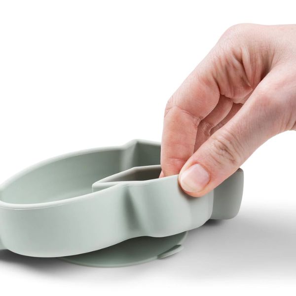 Done By Deer Silicone Stick & Stay Snack Plate Birdee Green