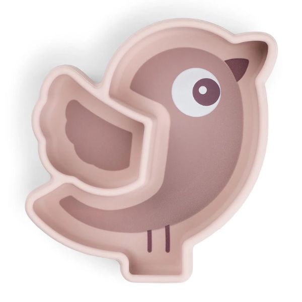 Done By Deer Silicone Stick & Stay Snack Plate Birdee Powder