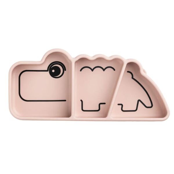 Done By Deer Silicone Stick & Stay Snack Plate Croco Powder
