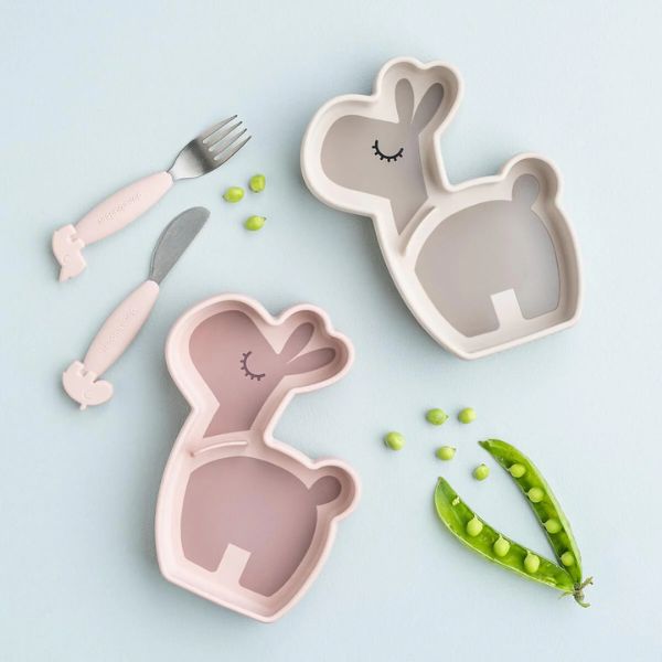 Done By Deer Silicone Stick & Stay Snack Plate Lalee Sand