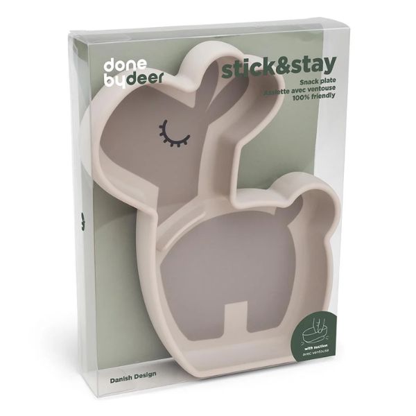 Done By Deer Silicone Stick & Stay Snack Plate Lalee Sand