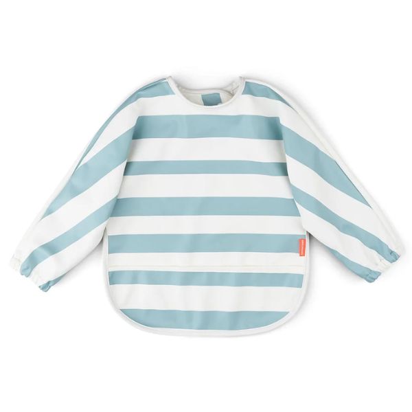 Done By Deer Sleeved Pocket Bib Stripes Blue