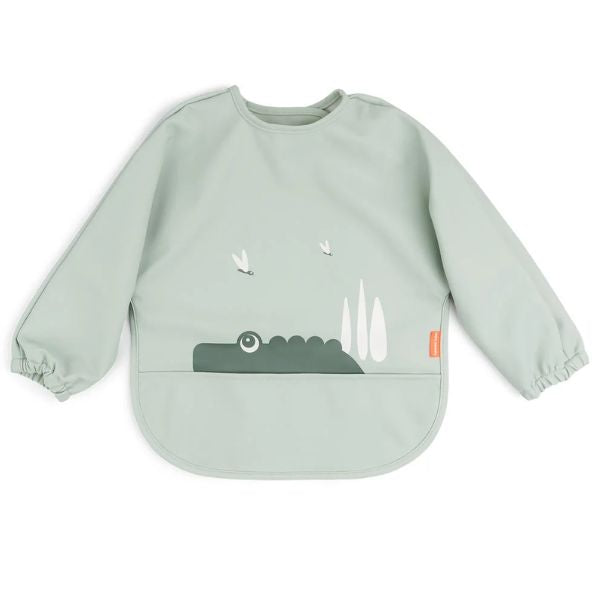 Done By Deer Sleeved Pocket Bib Croco Green