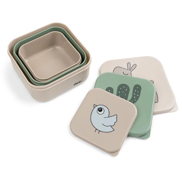 Done By Deer Snack Box Set 3 pcs Deer Friends Sand Mix