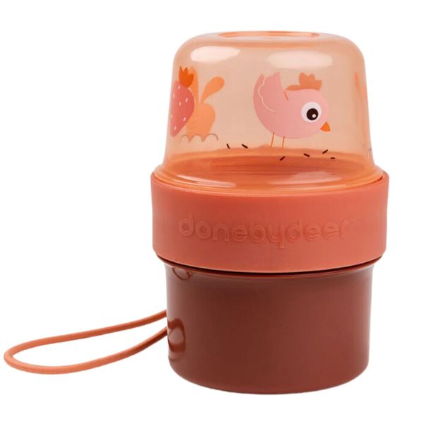 Done By Deer To Go 2-Way Snack Container Small Birdee Papaya