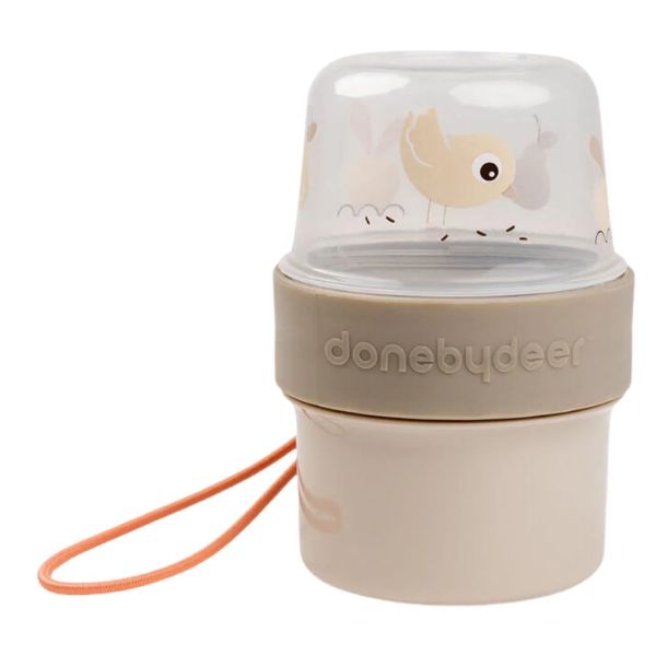 Done By Deer To Go 2-Way Snack Container Small Birdee Sand