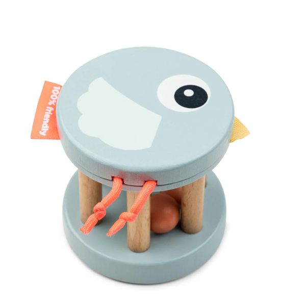 Done By Deer Wooden Rattle Birdee Blue