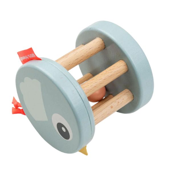 Done By Deer Wooden Rattle Birdee Blue