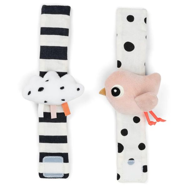 Done By Deer Wrist Rattle Set 2-pack Happy Clouds Powder