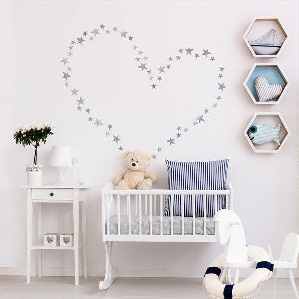 Decowall Little Stars Graphic Stickers Silver