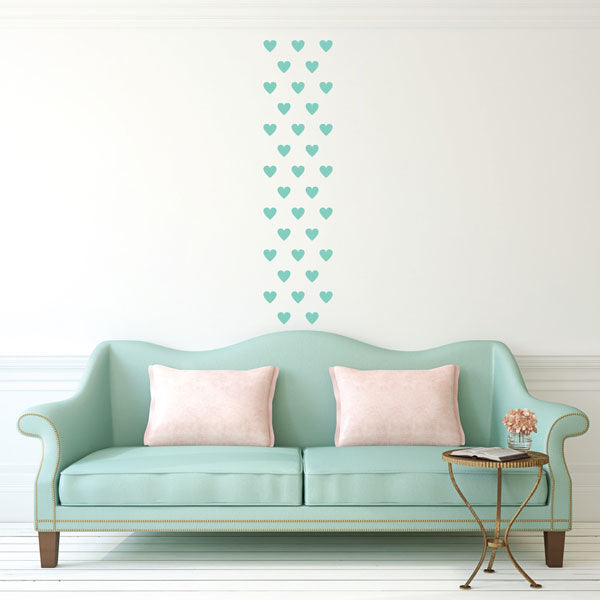 Decowall Lovely Hearts Graphic Wall Stickers Mint
