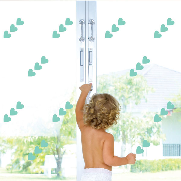 Decowall Lovely Hearts Graphic Wall Stickers Mint