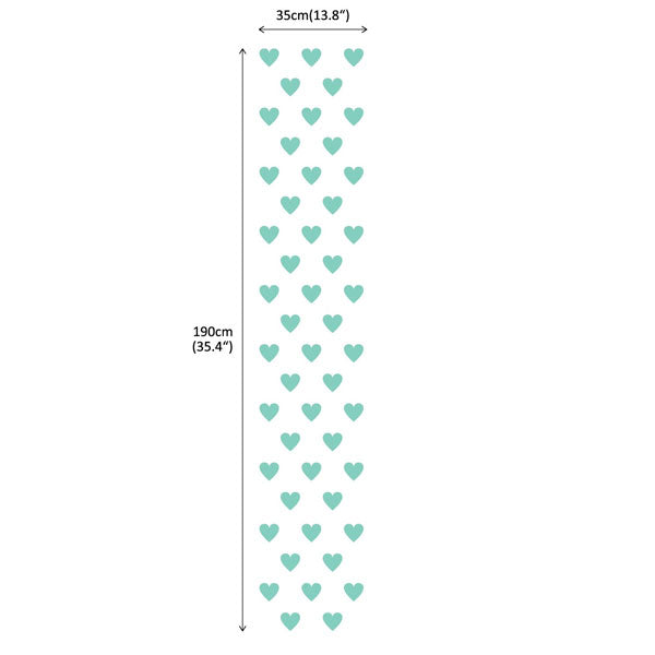 Decowall Lovely Hearts Graphic Wall Stickers Mint