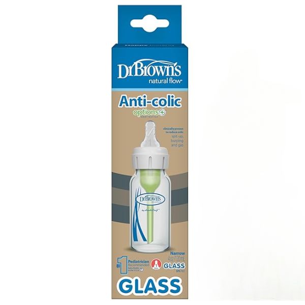 Dr Browns 120ml Glass Feeding Bottle Options + with Level 1 Teat