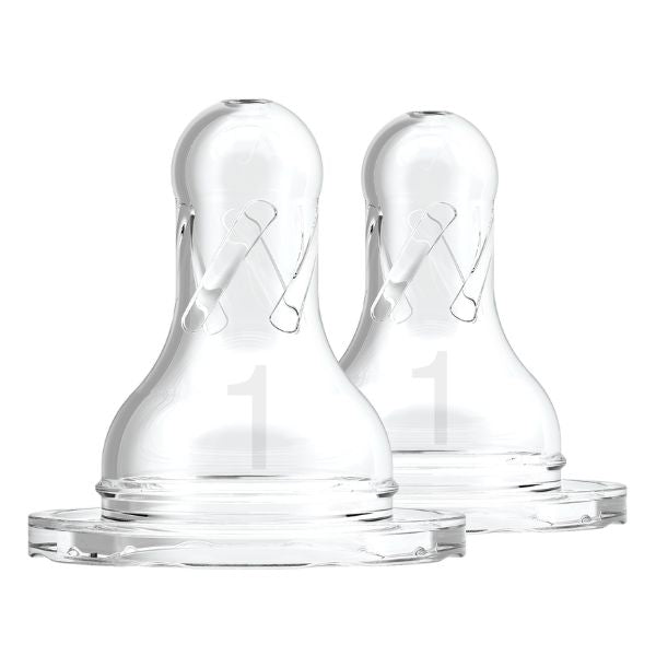 Dr Brown's Level 1 Anti Colic Narrow Neck Teat Slow Flow 0m+ 2pack