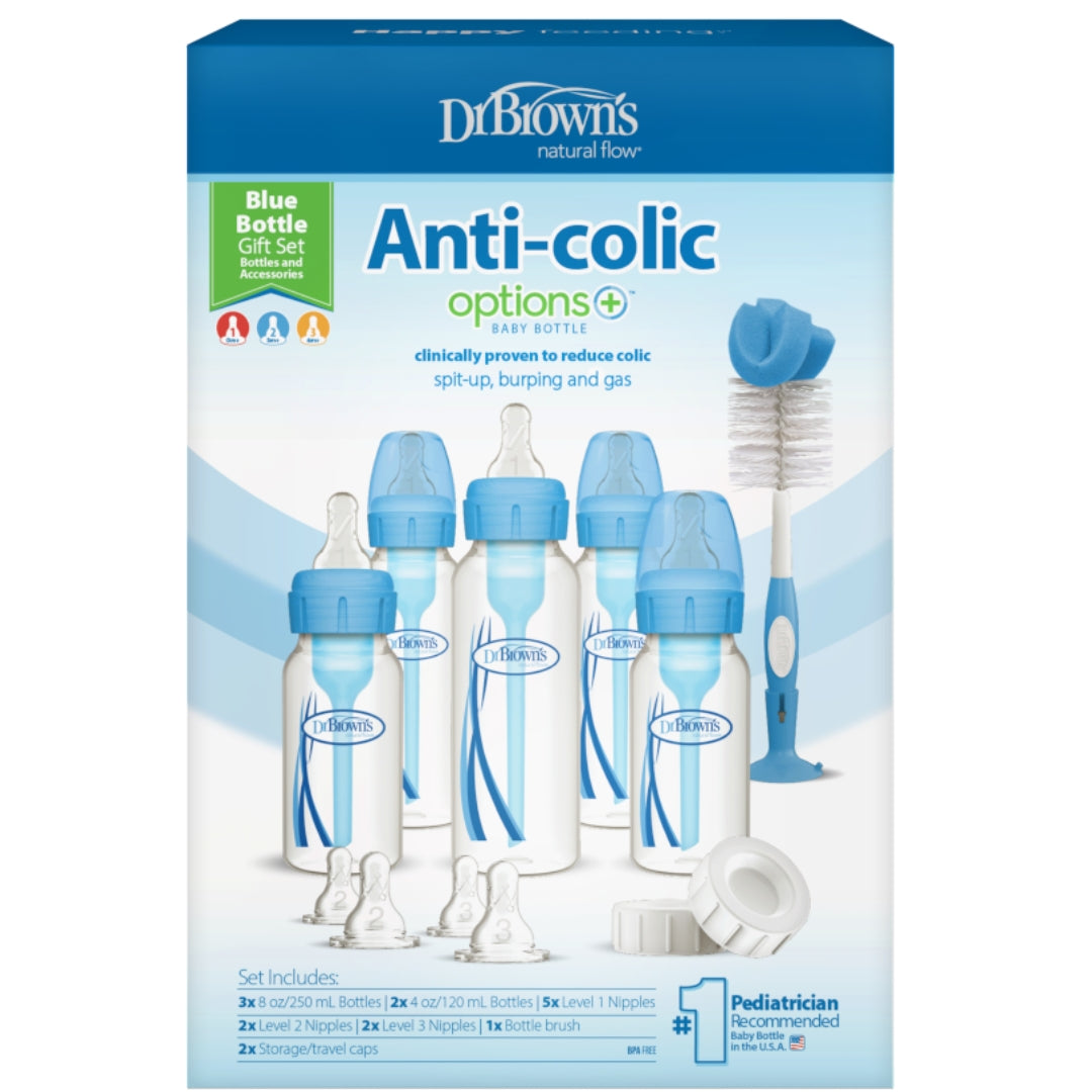 Dr Brown's Narrow Options+ Bottle Gift Set Blue