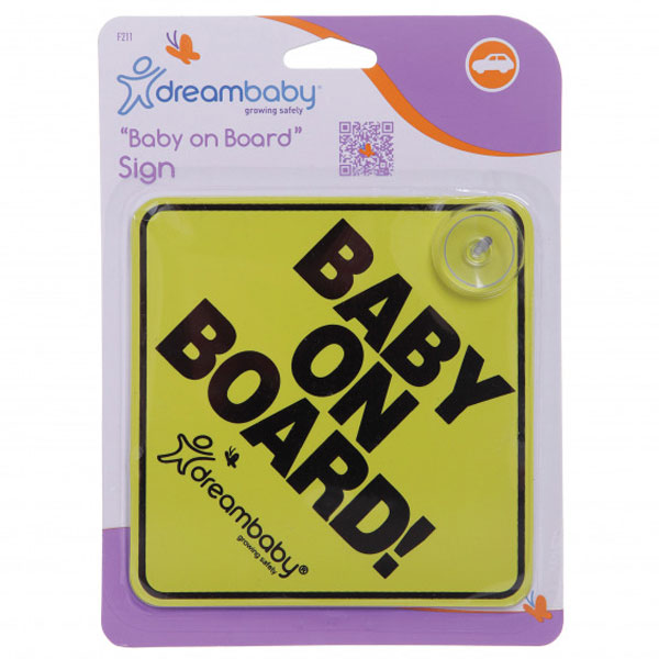 Dreambaby Baby On Board Sign Yellow