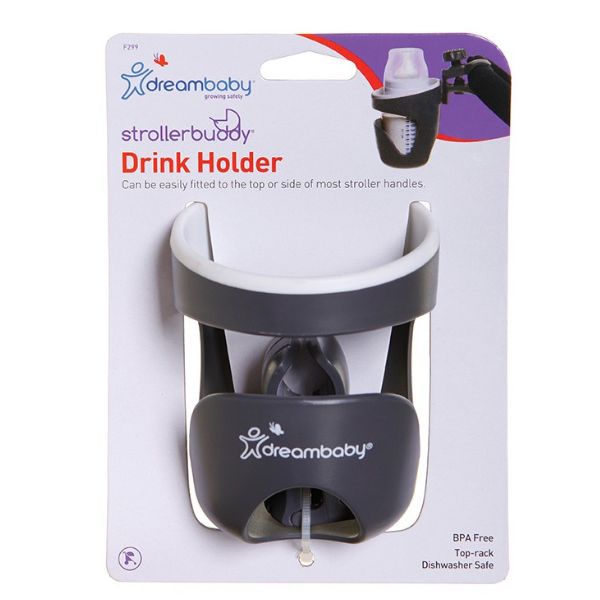 Dreambaby StrollerBuddy Drink Holder Grey/White Trim
