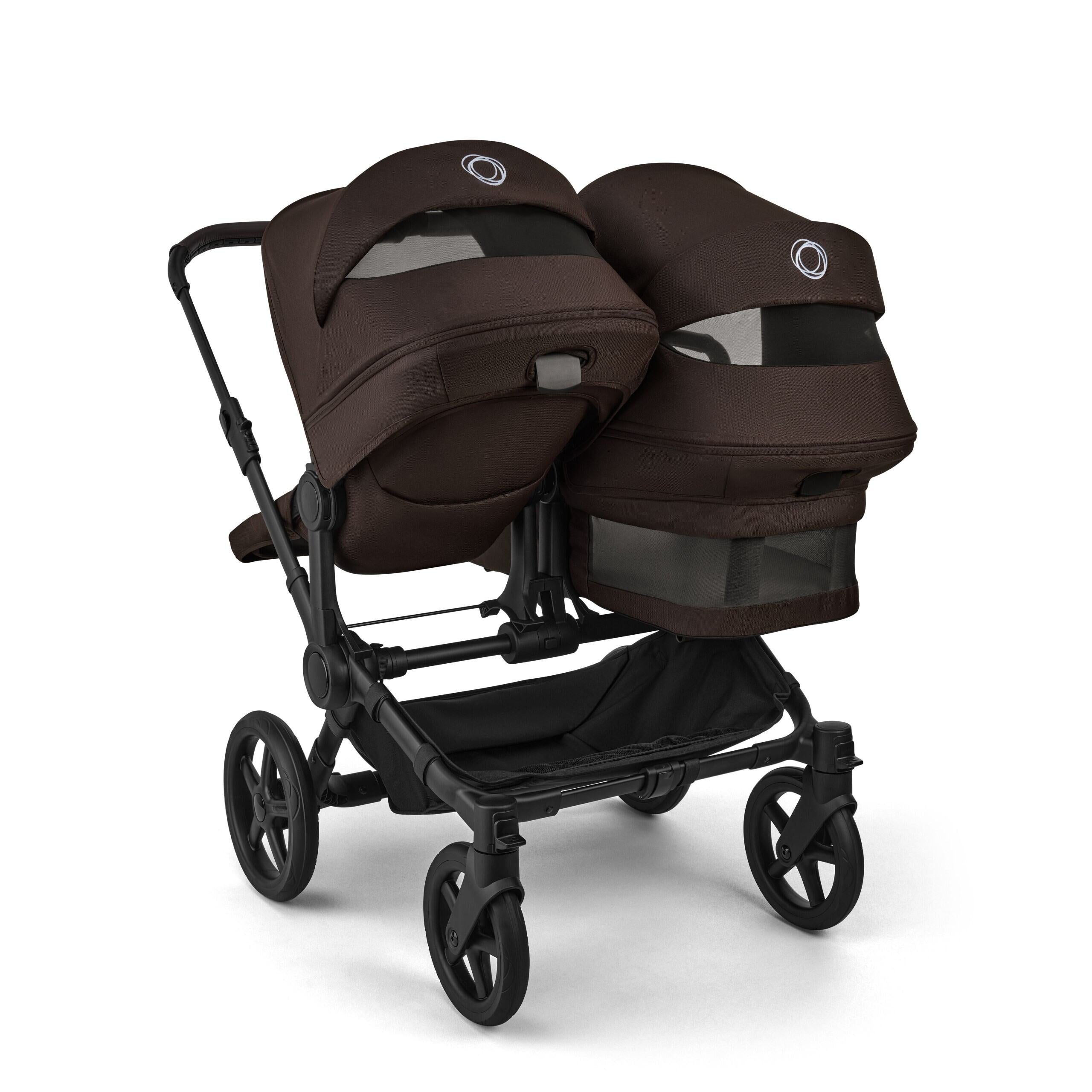 Bugaboo Donkey 6 Double Pram TRAVEL SYSTEM (includes Bugaboo Turtle car seat with base & adaptors)