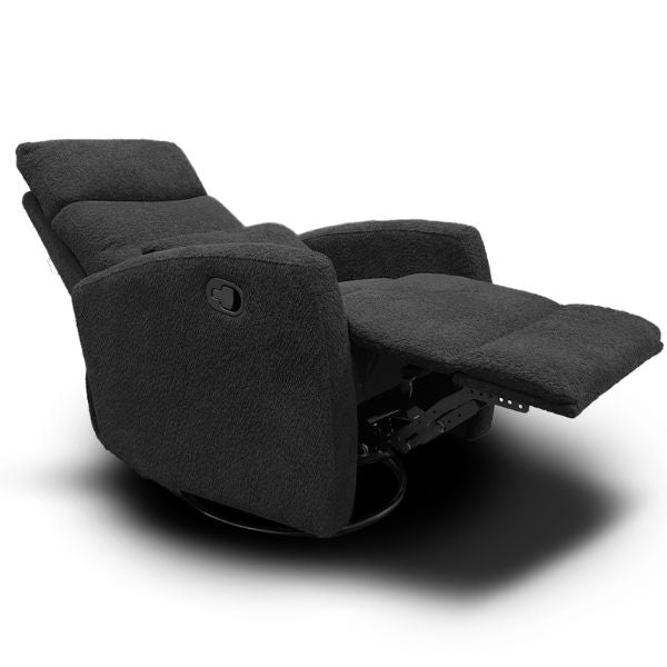 Eldita Iris Recliner Gliding Chair Charcoal Boucle