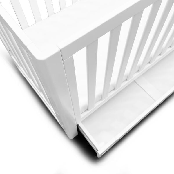 Eldita Kensington Compact Cot White with Mattress