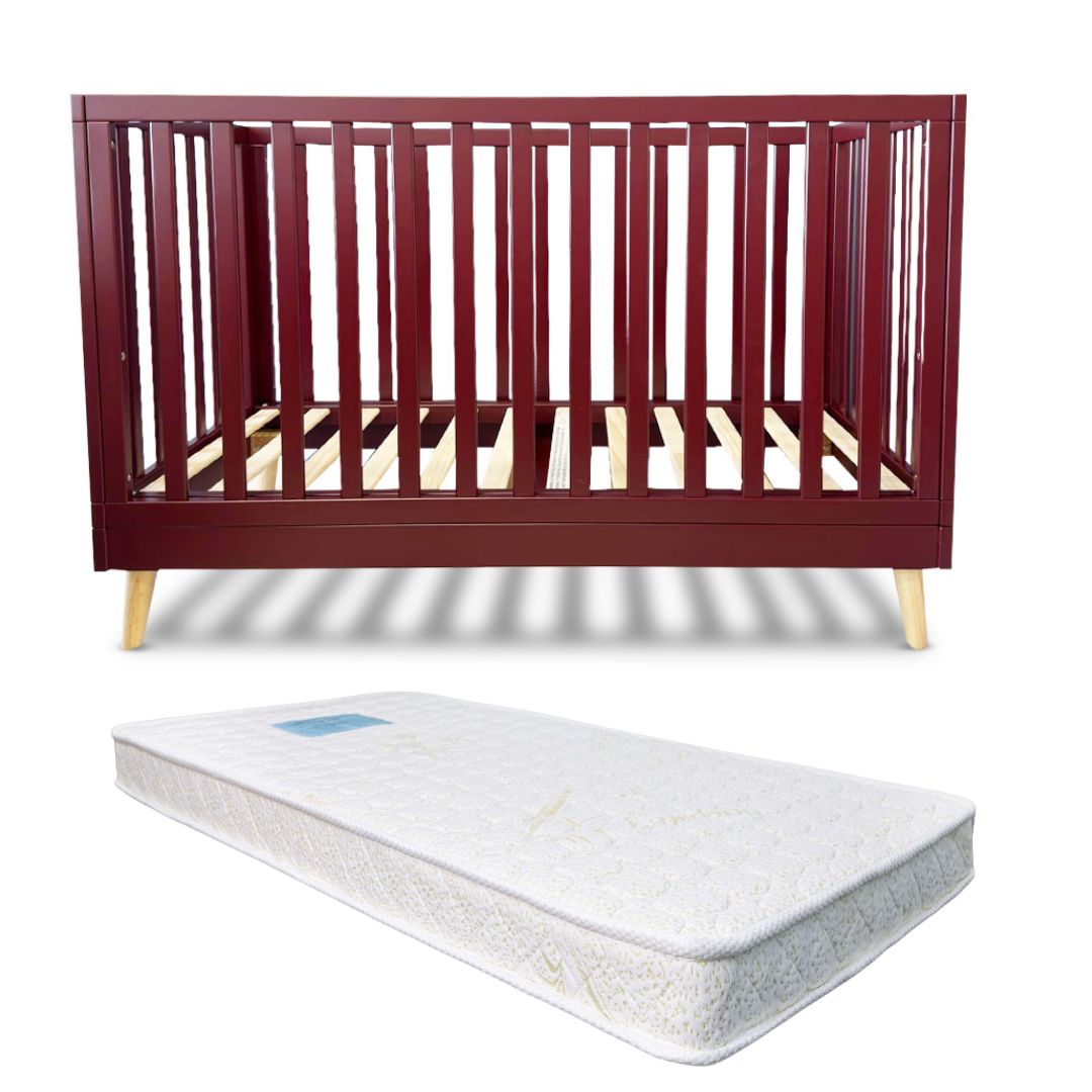 Eldita Kent Cot Limited Edition Dark Red with Mattress