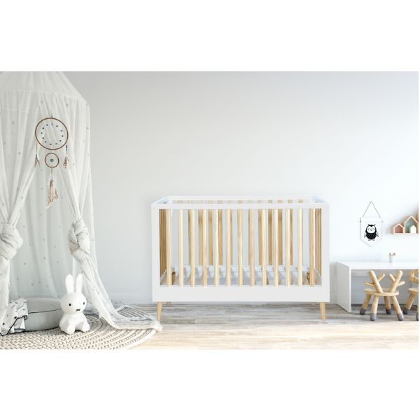 Eldita Kent Cot White/Natural with Mattress