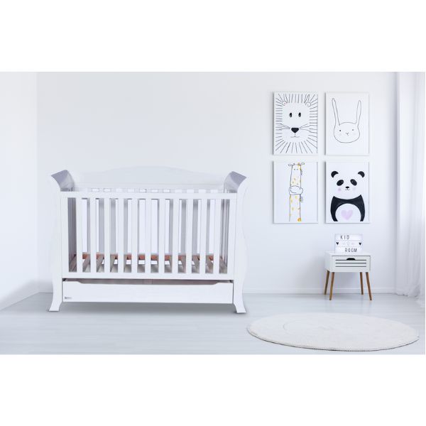 Eldita Windsor Sleigh Cot, Chest V2 and Mattress Package Deal