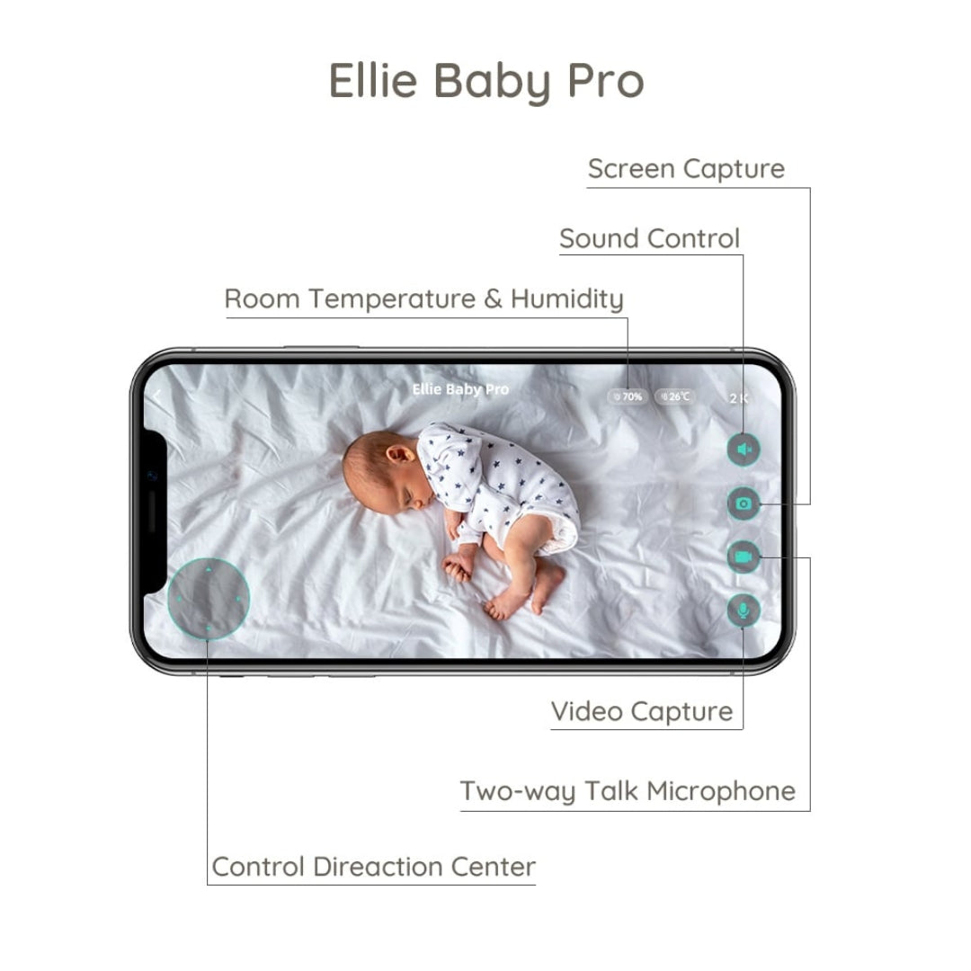 Ellie Baby Pro Baby Camera Pink