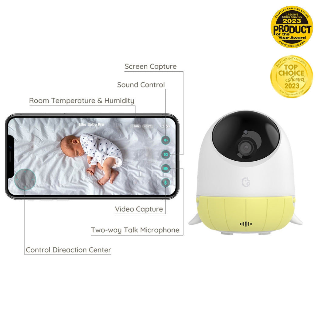 Ellie Baby Pro Baby Camera Yellow