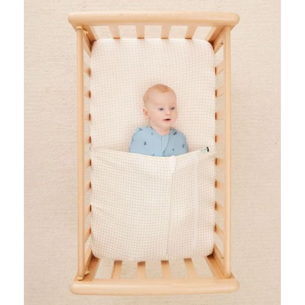 ErgoPouch HugMe Cot Blanket 0.2/1.0Tog Caramel Grid