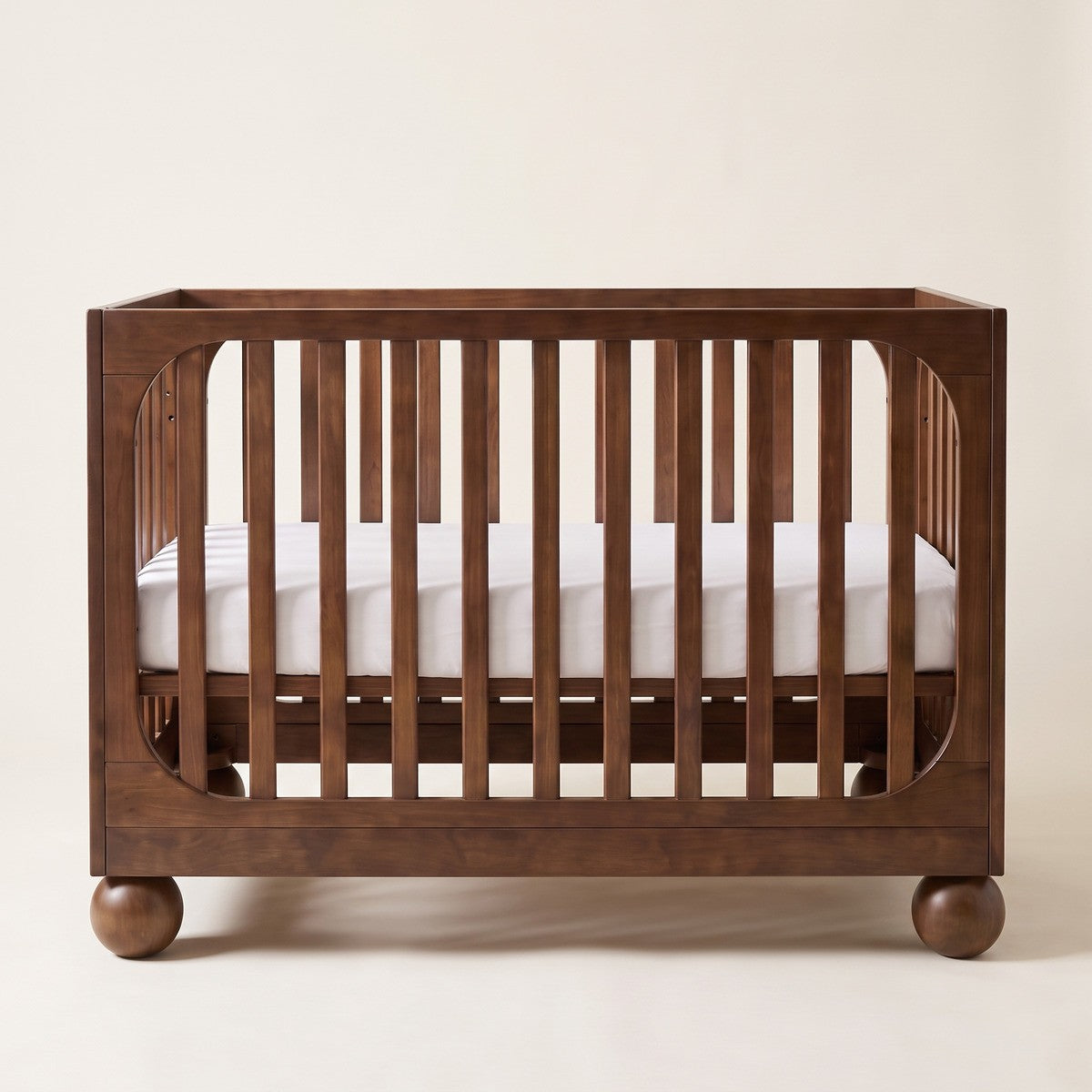 Moroko Spheros Cot Walnut Wash with Eldita Versatile Rolled Pocket Spring Mattress