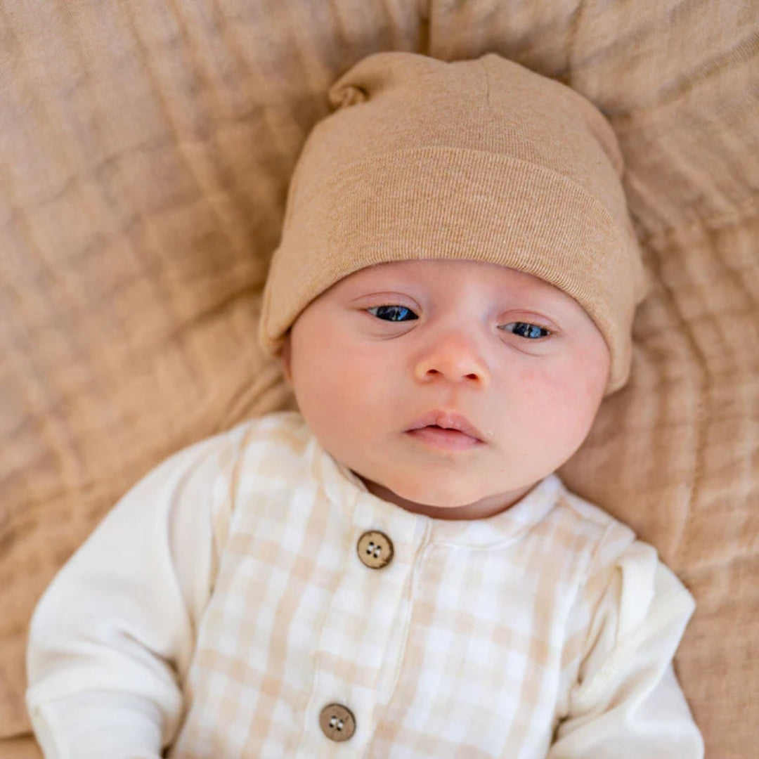 Fibre For Good Undyed Organic Cotton Double Layer Beanie Dark Brown