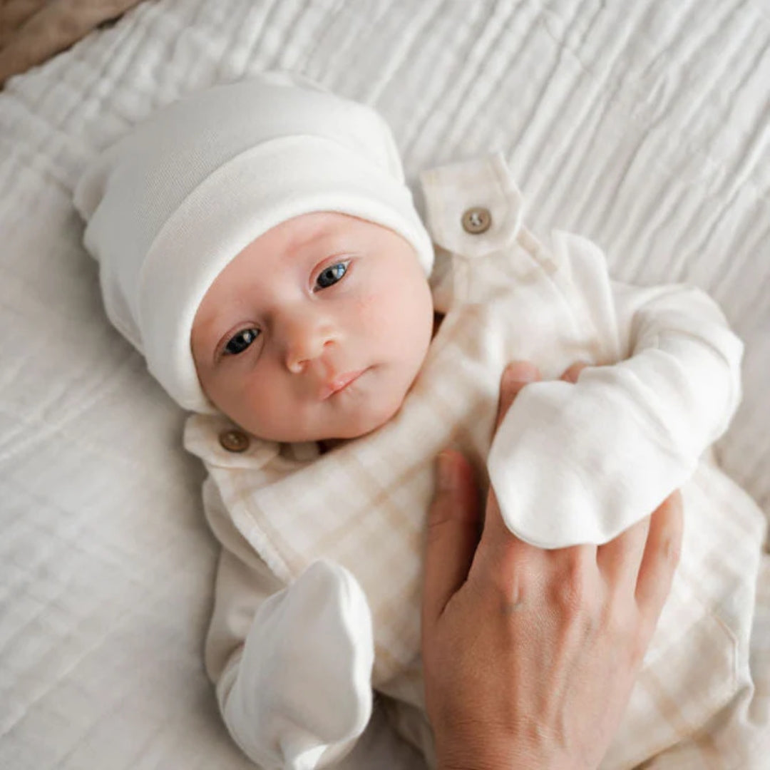 Fibre For Good Undyed Organic Cotton Double Layer Beanie Natural White