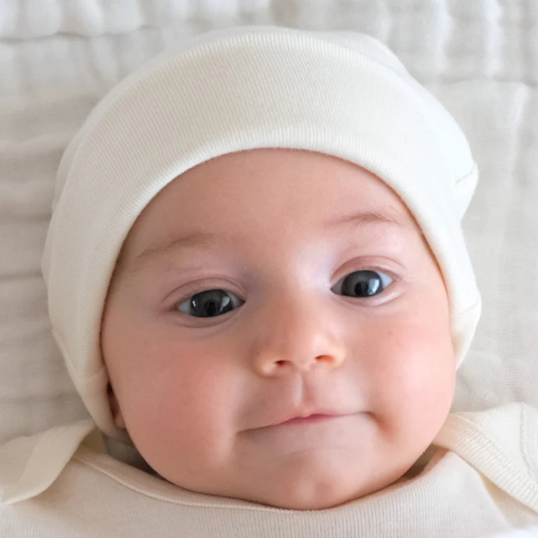 Fibre For Good Undyed Organic Cotton Double Layer Beanie Natural White